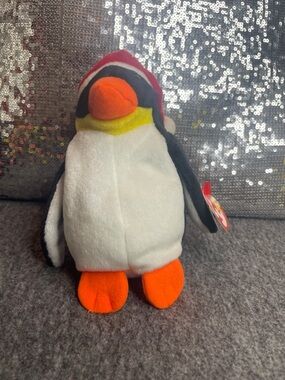 Zero The Penguin: Ty Plush Penguin Stuffed Animal - White, Black, Orange, Yellow